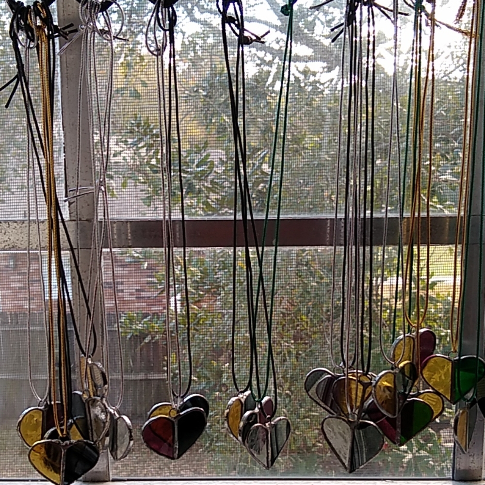 Stain Glass Heart Pendant